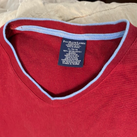 Polo, Ralph Lauren, pull over sweater. Maroon with light blue trim.! size XL - Picture 2 of 2